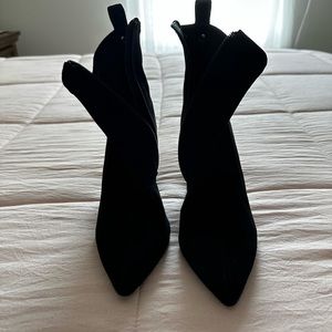 Black suede boots